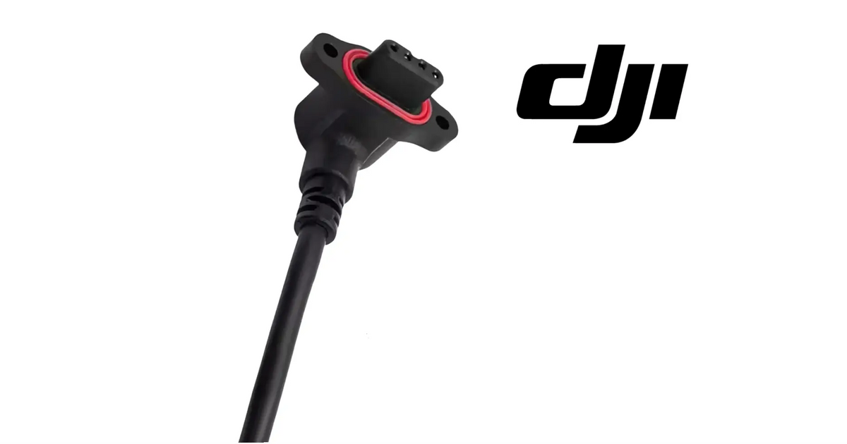 DJI Agras liquid level signal cable with red-ring sensor connector on end