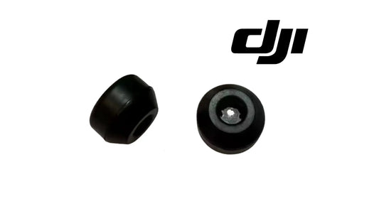 Pair of black rubber sensor pads for DJI module, round caps with inner recess