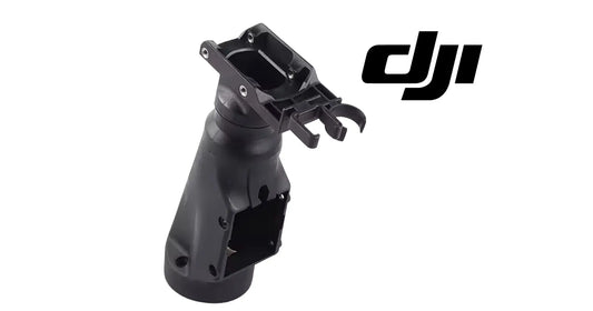 DJI T70 spray boom housing shell, black plastic with latch and outlet opening