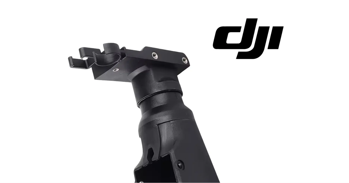 DJI spray boom housing shell, black plastic with multi-hole bracket mount