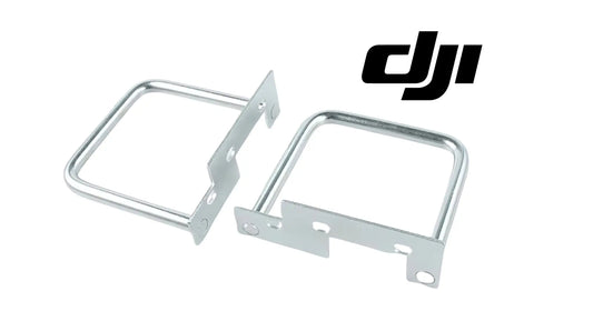 Pair of silver metal carry handle frames with mounting plates