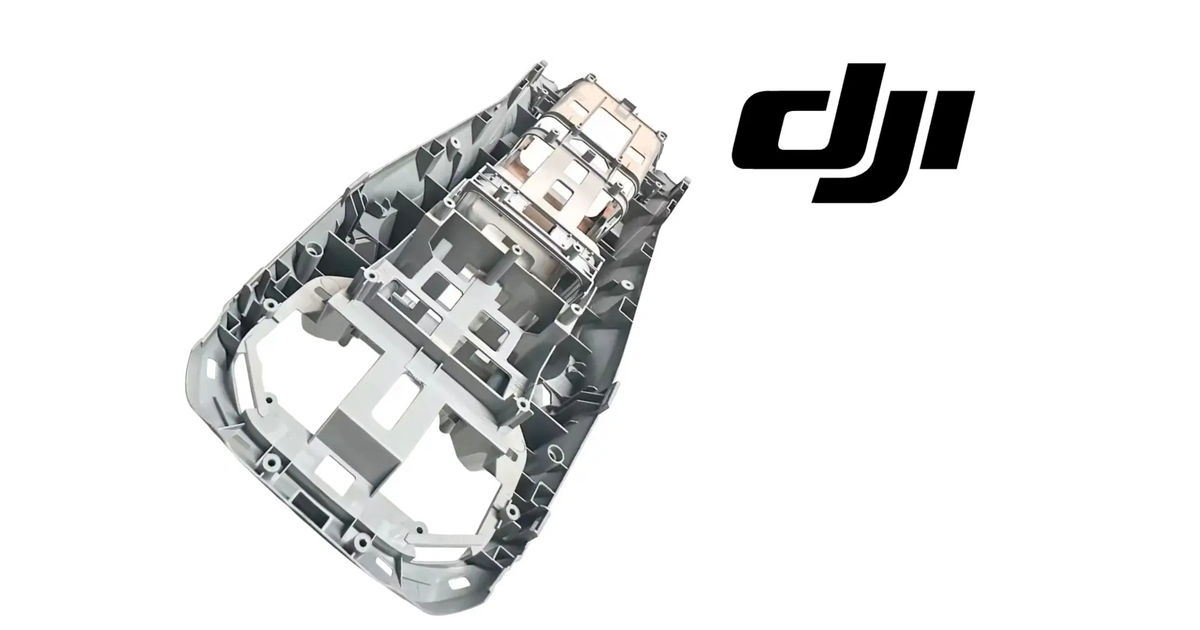 DJI Matrice middle shell, gray drone chassis interior frame with mounting brackets