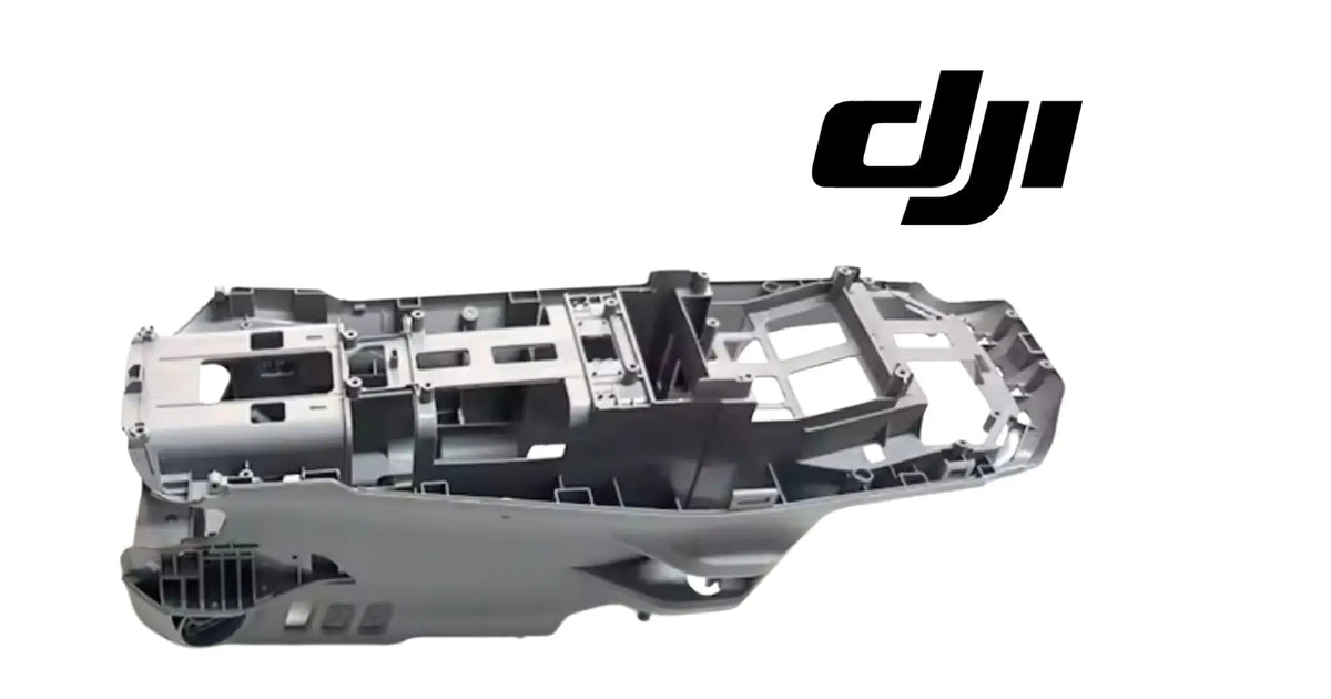 DJI Matrice middle shell, gray drone chassis half with structural ribs and panels