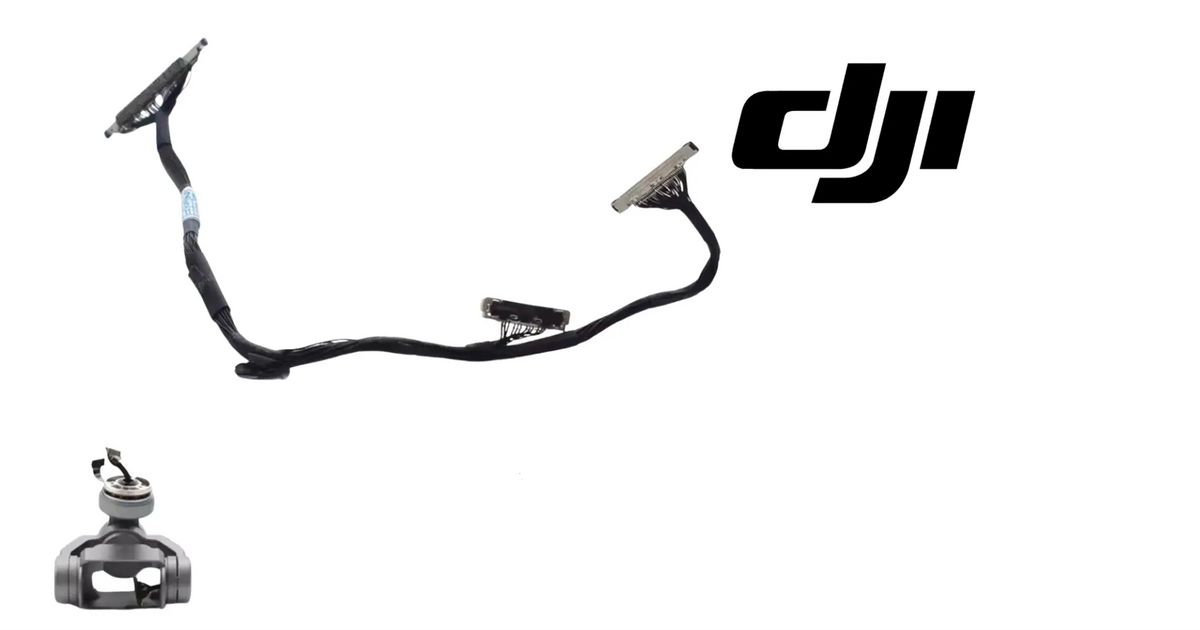 DJI gimbal signal cable with two pin connectors and gimbal bracket