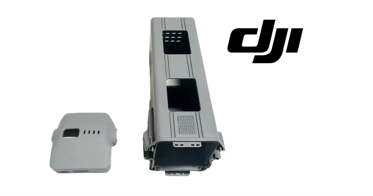 DJI OEM battery shell set, light gray shells with vents and dark connector panels