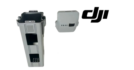 DJI OEM battery shell set: tall light gray shell with vent grid and side connector openings