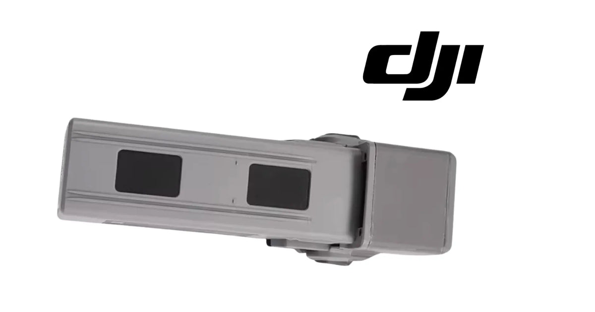 DJI gray flight battery pack with two dark panels and end mount