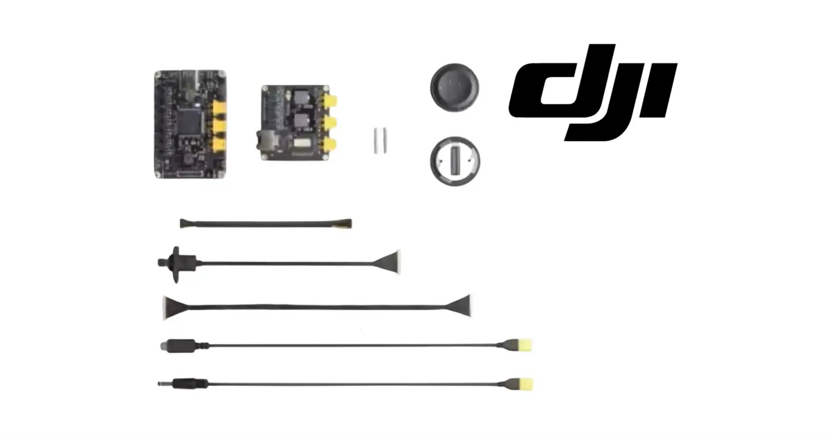 DJI Matrice 400 E-Port V2 development kit with tools, cables, and circuit boards