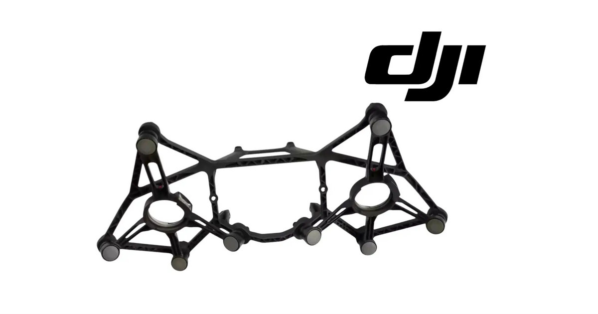 DJI dual gimbal bracket assembly, black frame with two circular gimbal mounts
