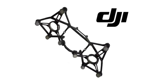 DJI dual gimbal bracket assembly, black metal arms with two round sensor openings