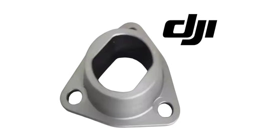 DJI Agras boom arm bushing, gray bracket with circular opening and 2 mounting holes