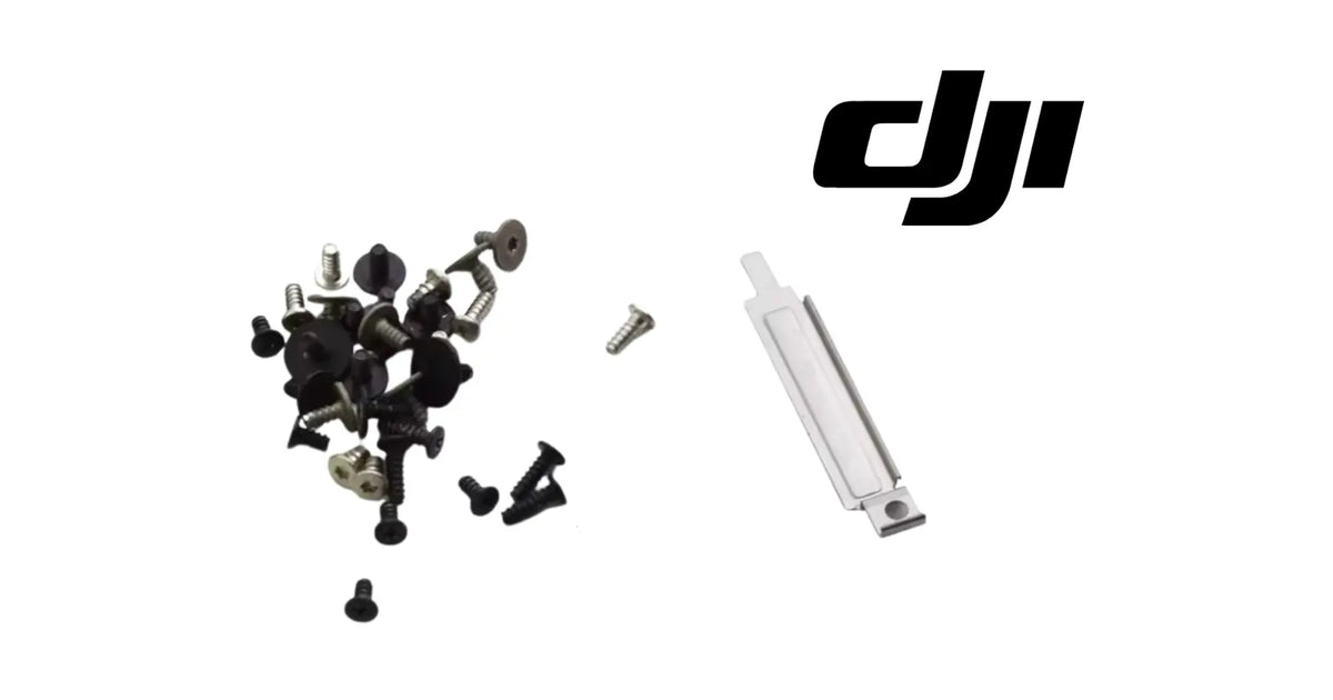 DJI Mini 3 body screw kit with assorted screws and white mounting bracket