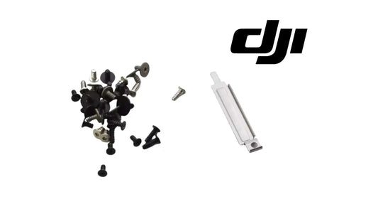 DJI Mini 3 body screw kit with assorted screws and white mounting bracket