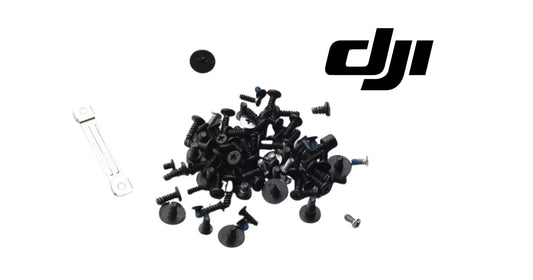 DJI drone body screw kit with black Phillips-head screws and mounting bracket