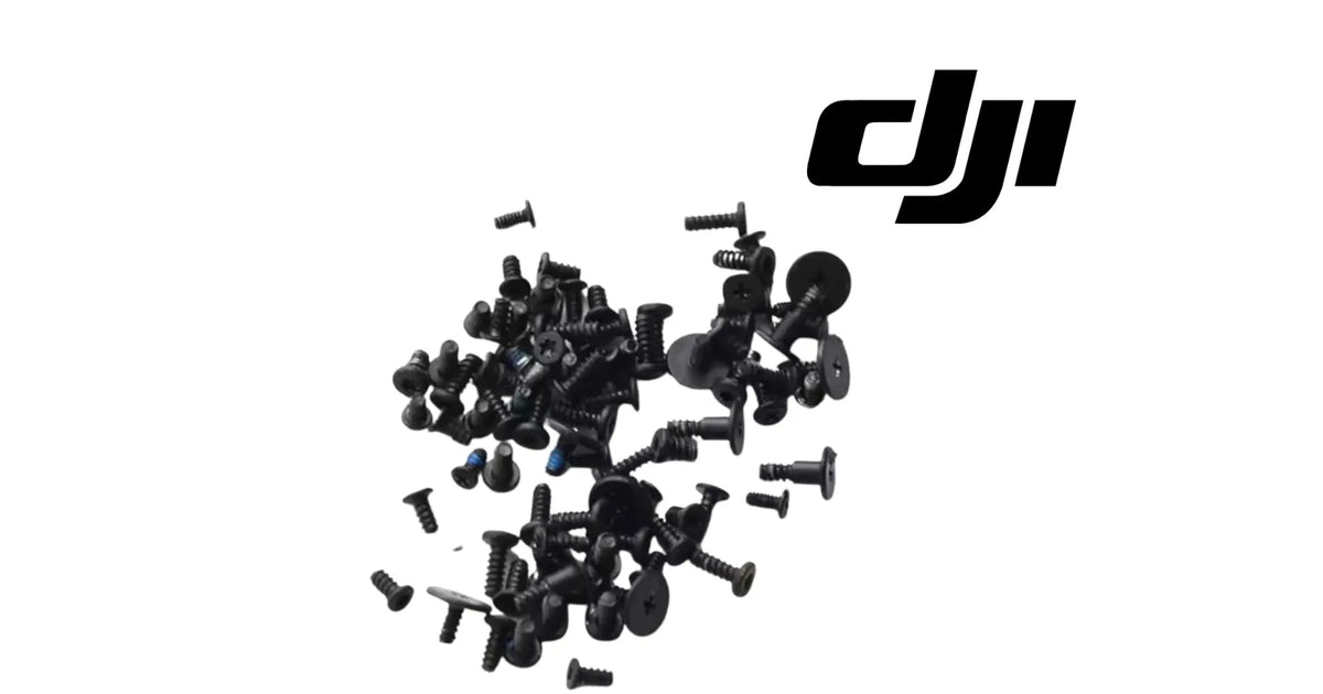 DJI body screw kit for Mavic 3, scattered black screws and fasteners