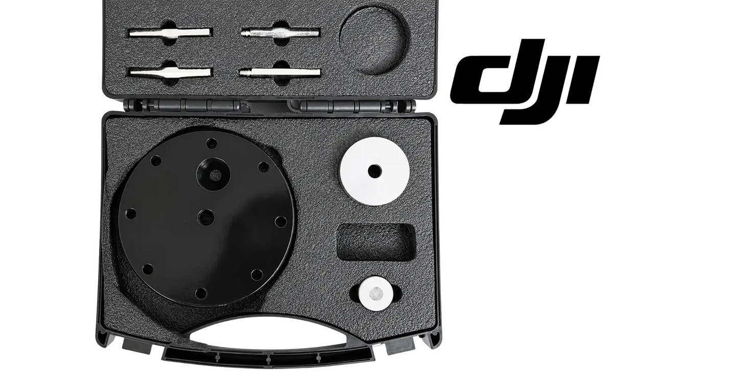 DJI bearing disassembly tool kit open case with circular plate and small parts