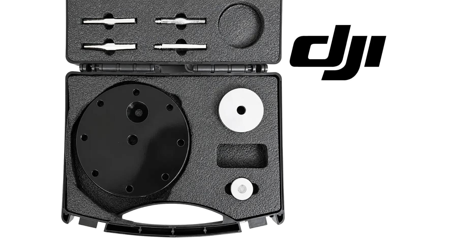 DJI bearing disassembly tool kit open case with circular plate and small parts