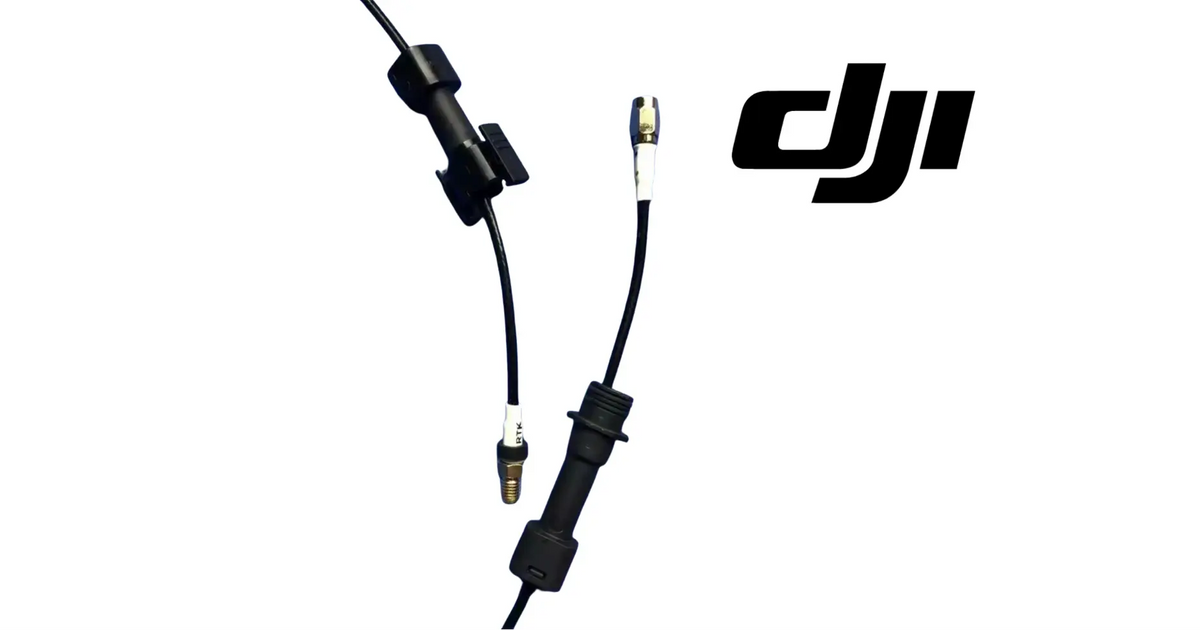RTK coaxial cable with junction adapters and connectors, black cable with gold ends