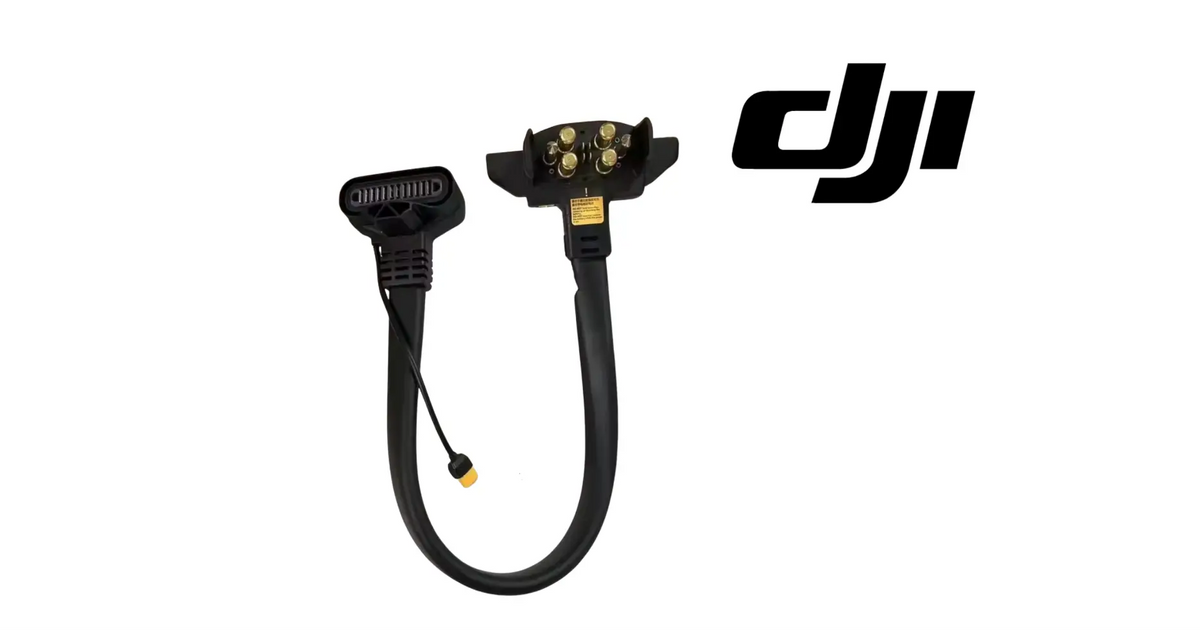 Dual cable adapter with two connector ends for flight battery