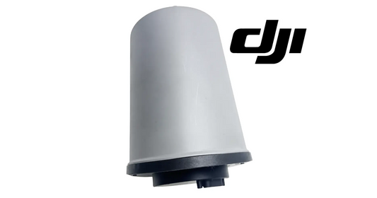 DJI Agras forward radar module, curved gray sensor housing with black base