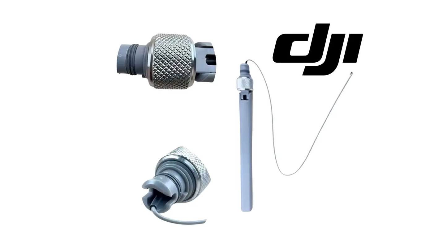 External SDR antenna pair with threaded RF connectors and cable leads
