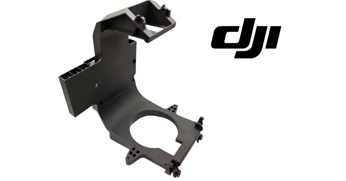 DJI Agras T70P front radar bracket, black frame with circular opening and bolt holes