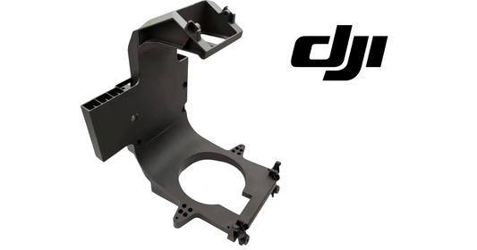 DJI Agras T70P front radar bracket, black frame with circular opening and bolt holes