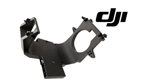 DJI Agras T70P front radar bracket, black metal arm with round cutout and mounting points