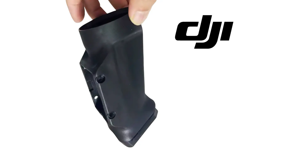 DJI T100 spray nozzle cover shell, dark plastic housing with side mounting holes