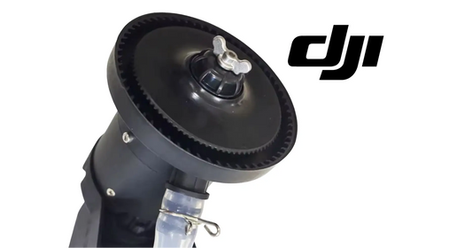 DJI Agras centrifugal nozzle assembly, black turbine disc with metal hose connector