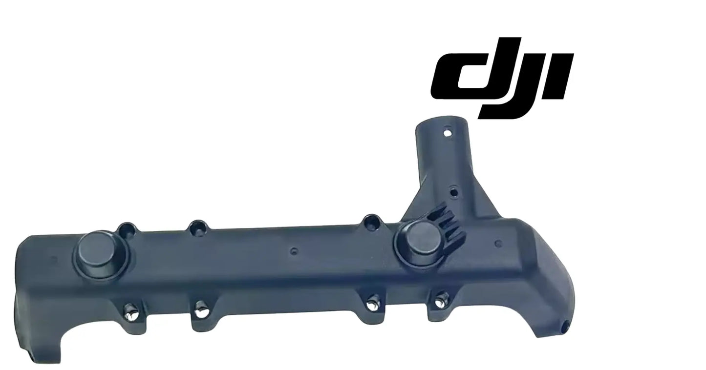 DJI T100 frame connector, dark plastic crossbar with side bracket and bolt holes
