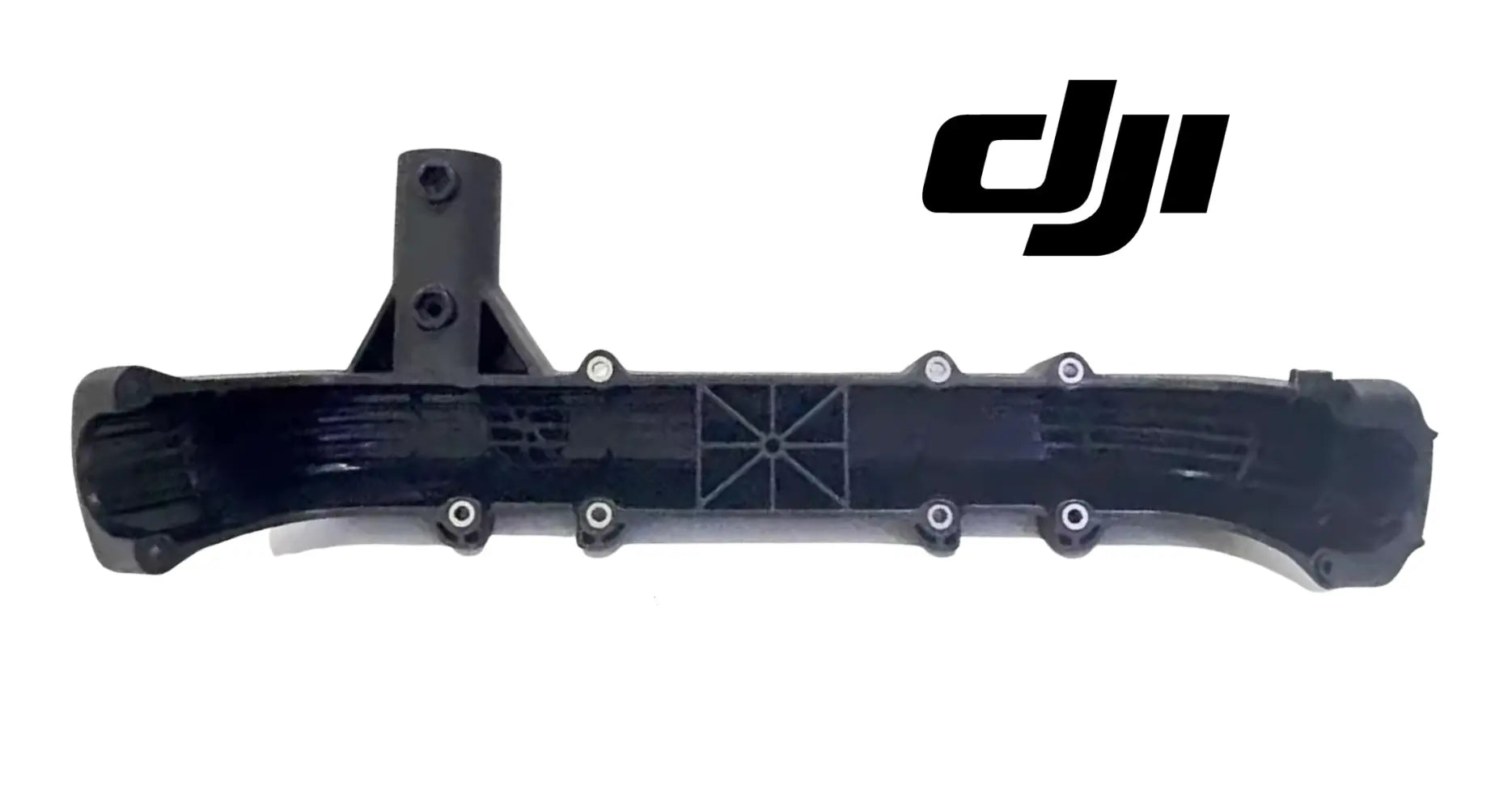 DJI T100 frame connector, dark plastic crossbar with center rib and mounting points