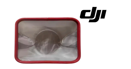 DJI dosing tunnel filter housing with red frame and clear viewing window