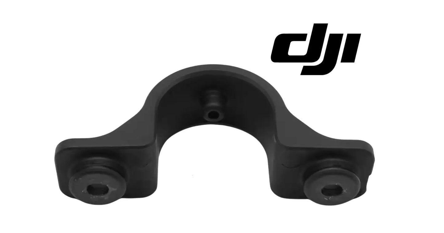 DJI Agras spray tank top mounting piece, black curved bracket with three screw holes