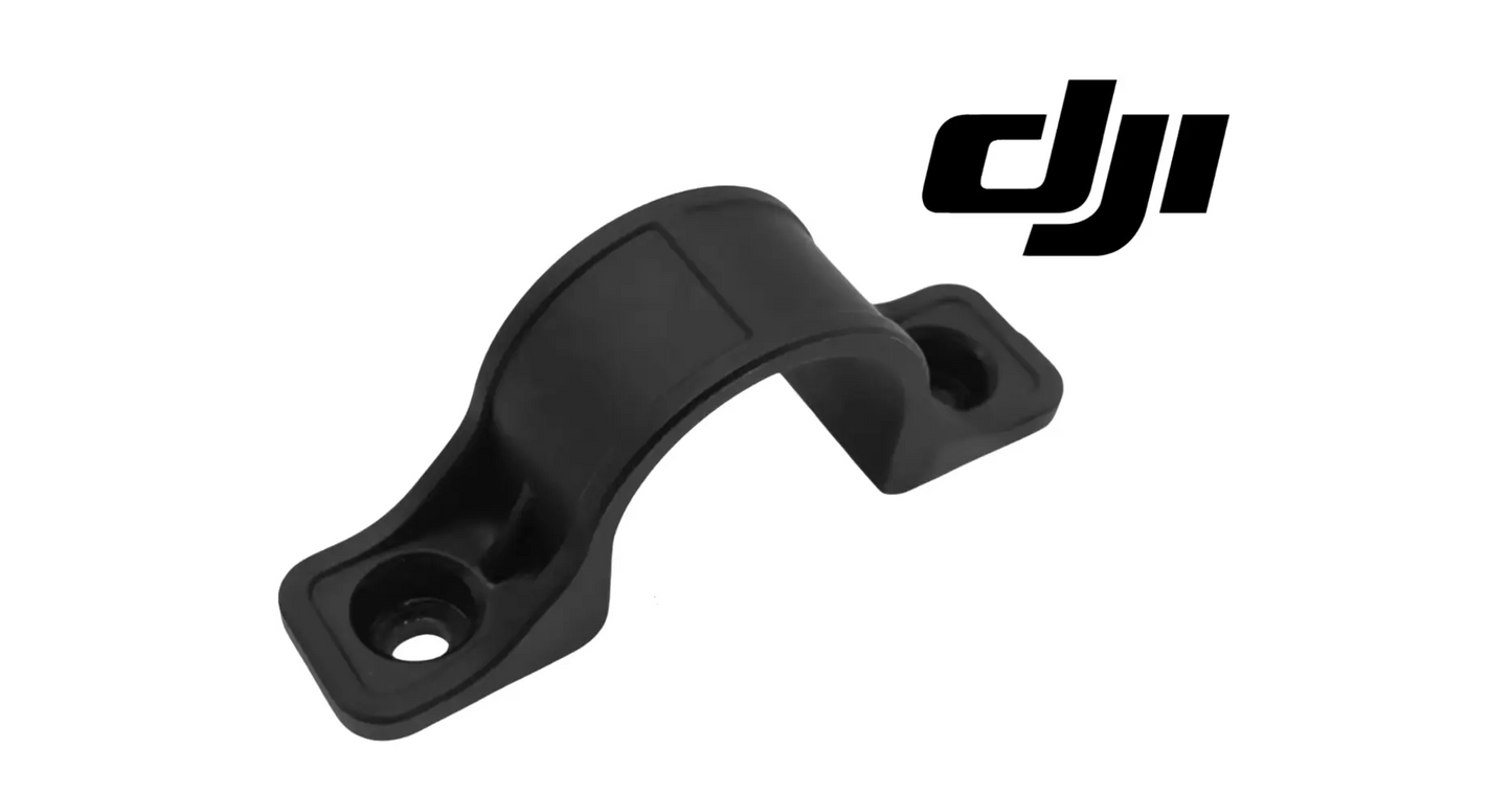 DJI Agras spray tank mounting piece, black arched clamp with side mounting hole