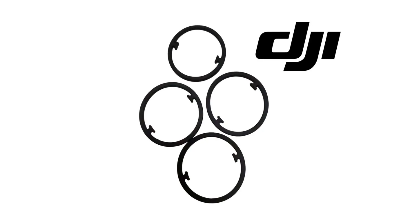 Set of four DJI sealing pad rings, black rubber seals with small notch cutouts