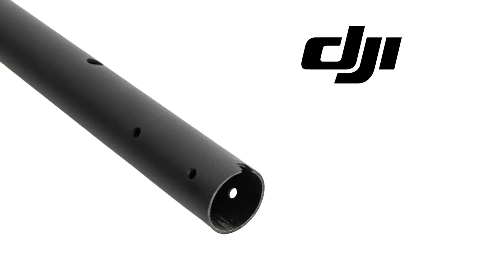 DJI T100 landing gear top crossbar, black tubular bar with drilled holes