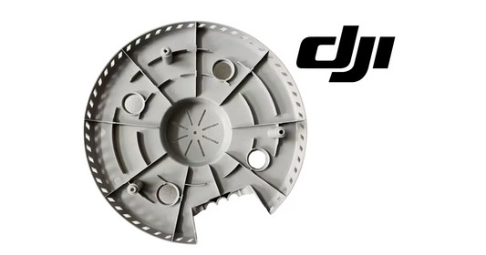 DJI Agras T100 motor lower cover, underside view with radial spokes and circular center cap