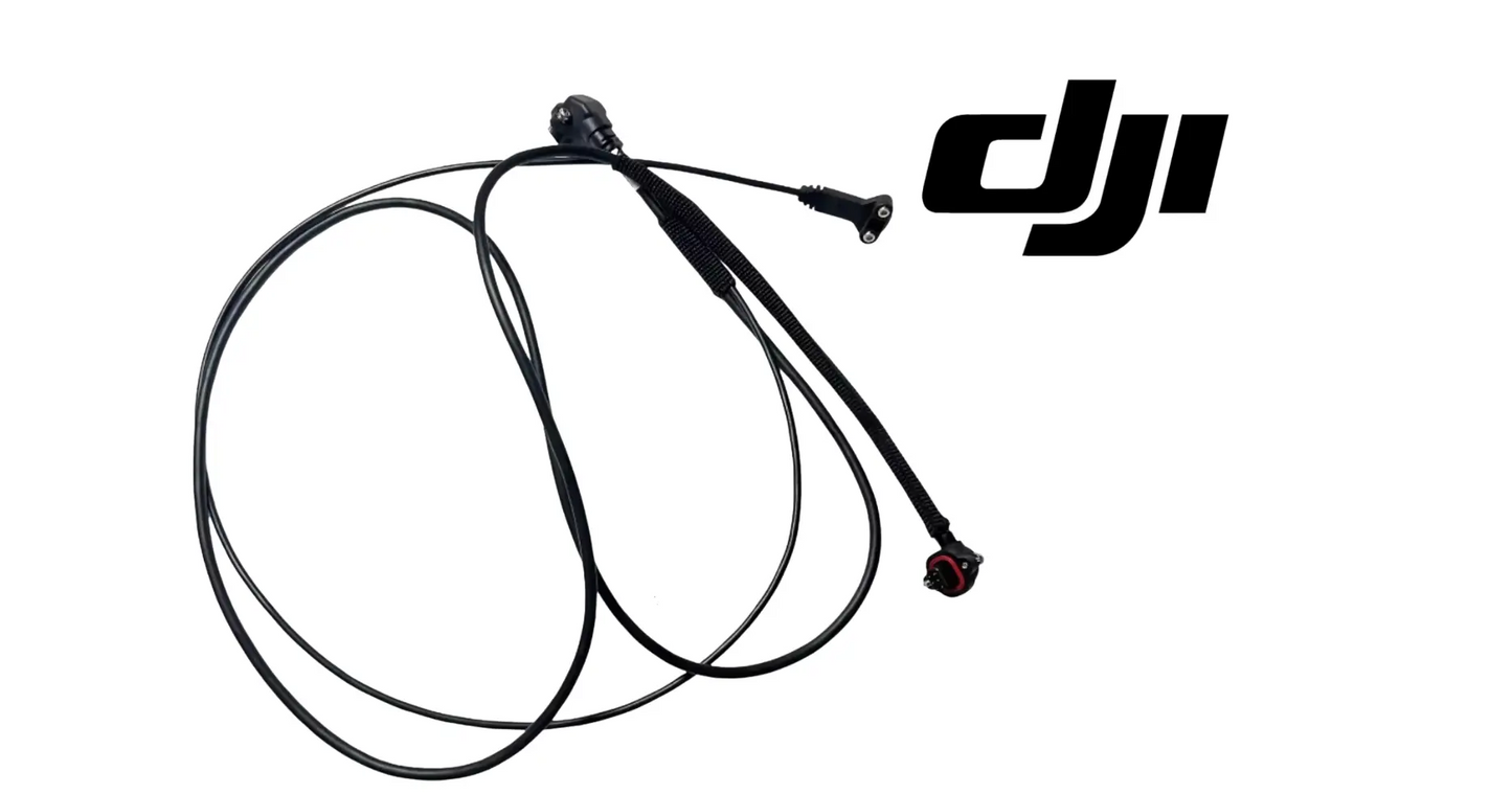 Boom signal cable with black leads and dual plug connectors for DJI Agras