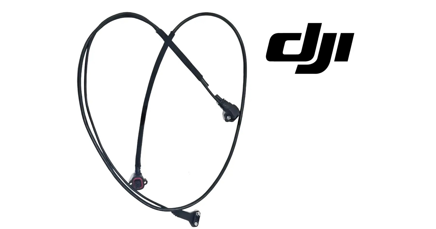 Black boom signal cable with two cable leads and two pin connectors for DJI Agras