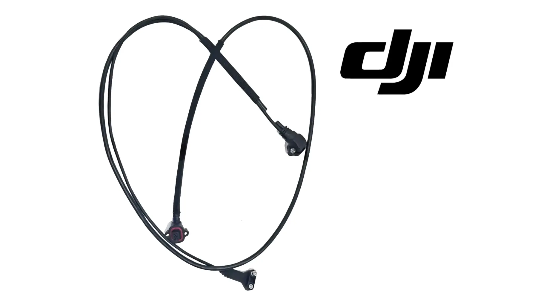 Black boom signal cable with two cable leads and two pin connectors for DJI Agras
