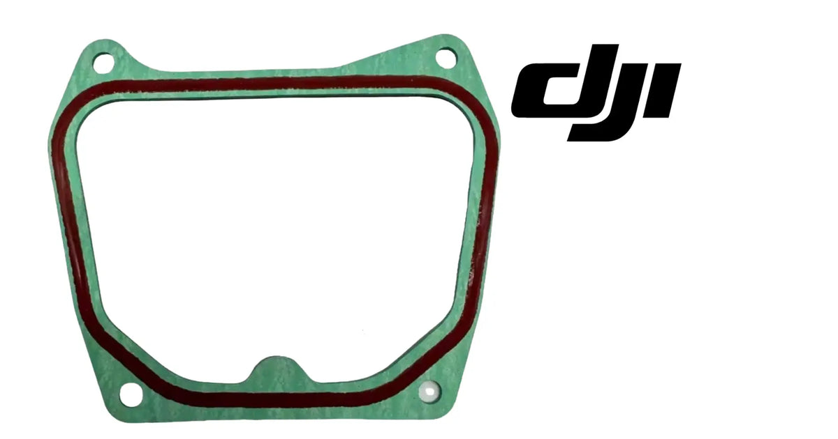 Square generator gasket with green sealant border and four corner bolt holes