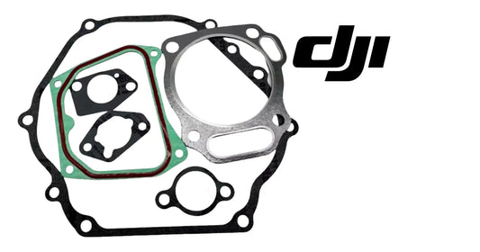 Generator gasket set with large circular gasket, black frame, and green gasket border