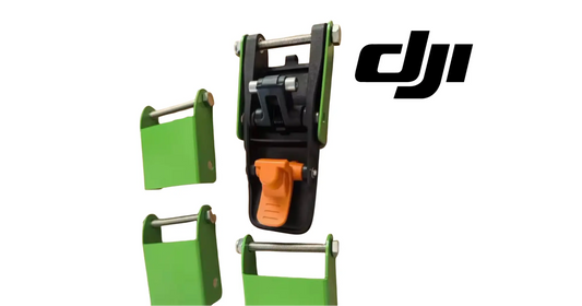 DJI Agras arm armor buckle reinforcement set: green armor pieces with black latch
