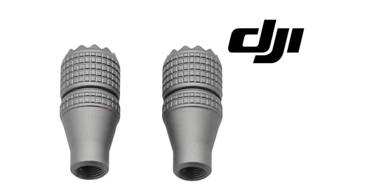 DJI Agras universal joystick rocker stinger tips, gray pair with grip grid and threaded base