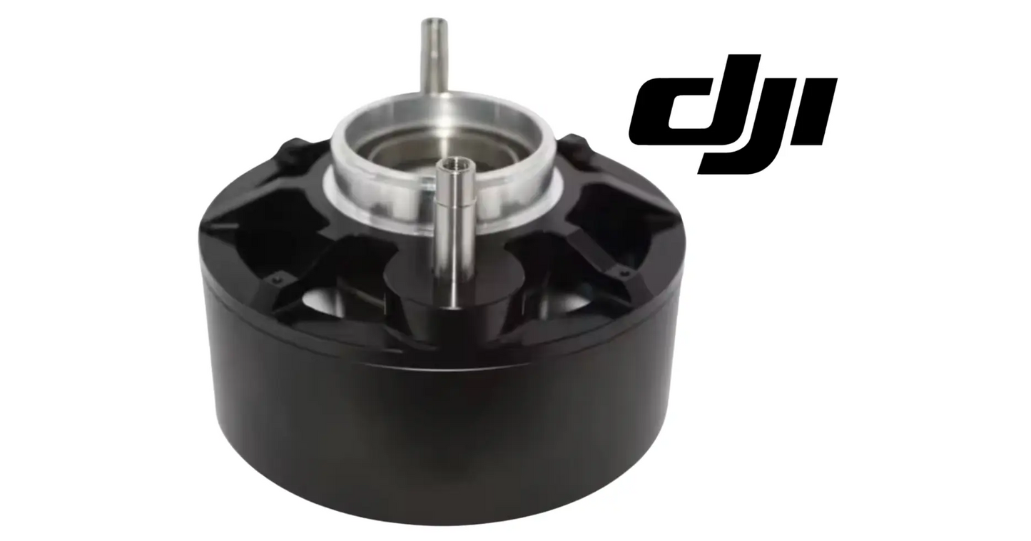 DJI Agras propulsion motor rotor, black housing with silver hub and center shaft
