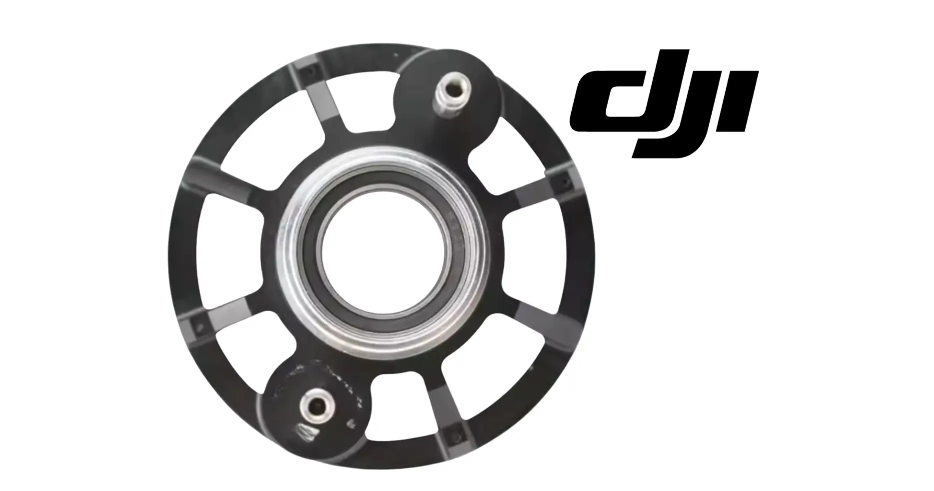 DJI Agras propulsion motor rotor, black circular frame with metal bearing ring