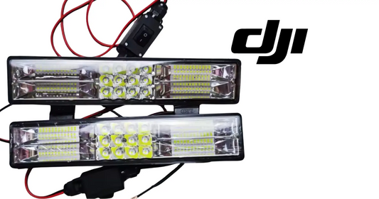 DJI Agras universal LED work light bar set with clear lenses and visible LED arrays