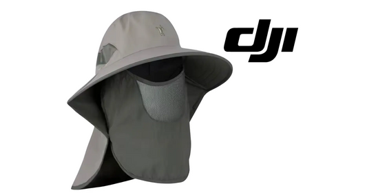 Wide-brim anti-UV sun hat with neck cape, light khaki outer and dark face mesh