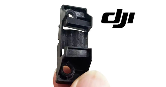 DJI Agras flow meter bracket, black OEM mounting piece with open slot and metal insert